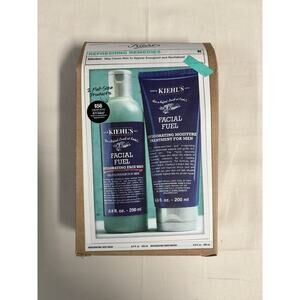 Kiehl's Men Refreshing Remedies Skincare Set Facial Fuel Wash & Moisturizer NEW